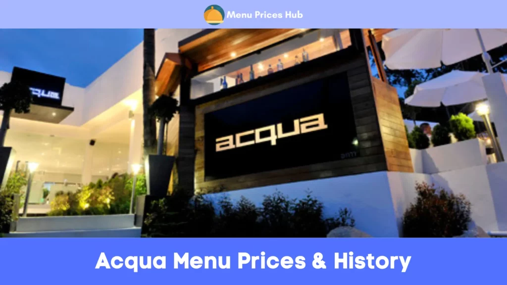 acqua menu prices history